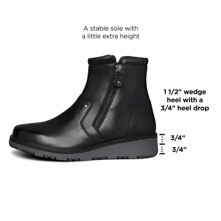 DB Shoes Spalding 75228A Black Leather Womens Boot 2V