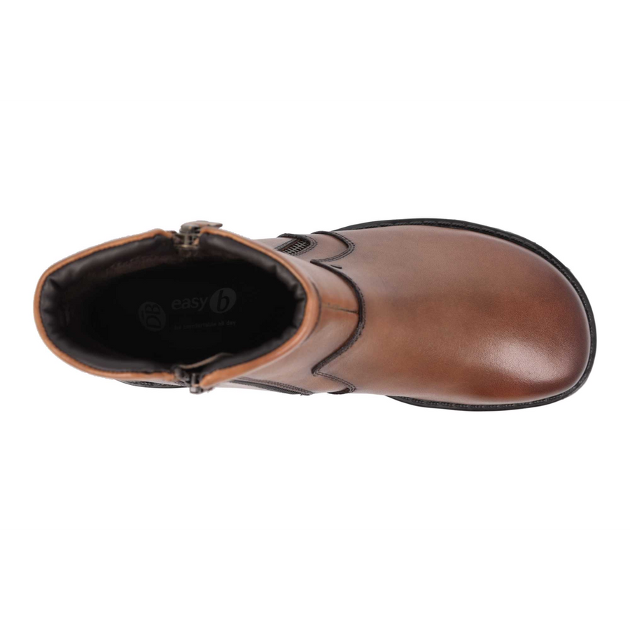 DB Shoes Spalding 75228T Tan Leather Womens Boot 2V