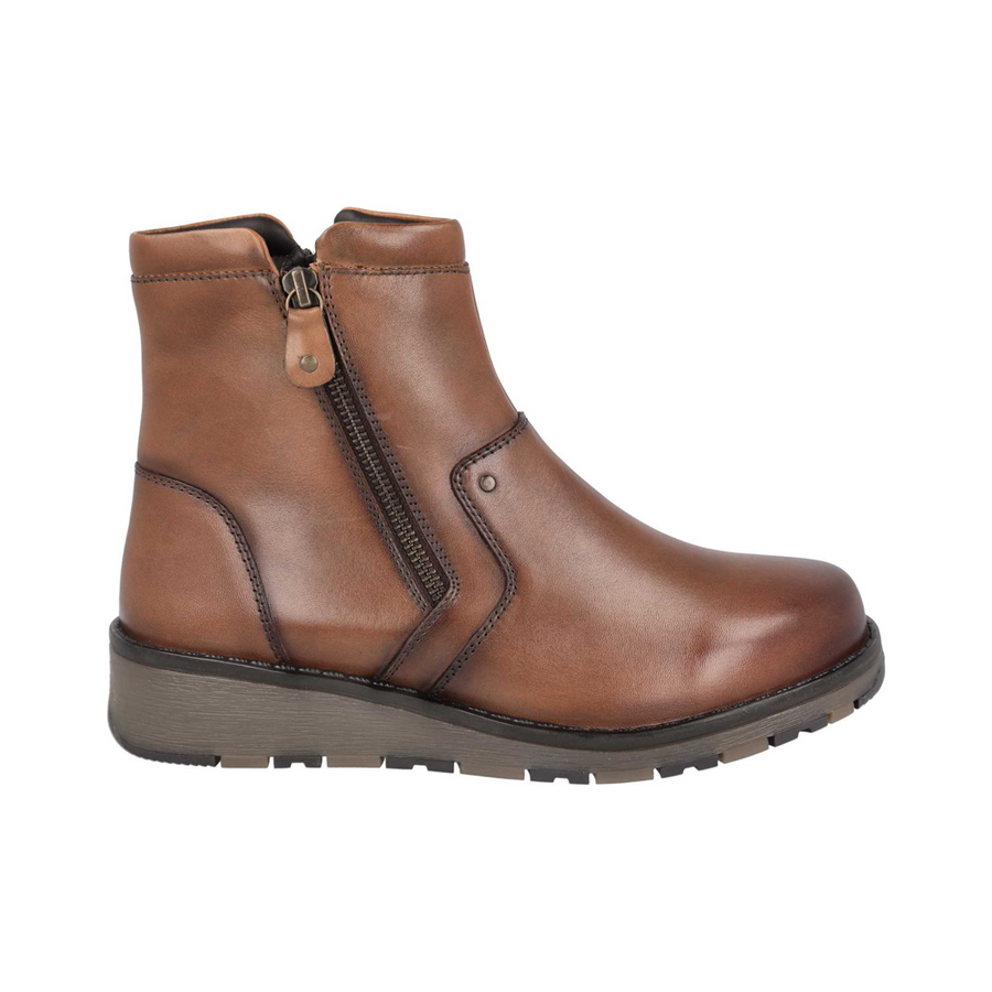 DB Shoes Spalding 75228T Tan Leather Womens Boot 2V