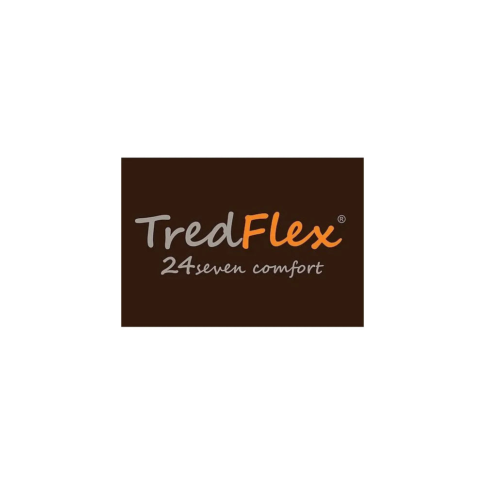 TredFlex logo with '24seven comfort' text on a brown background