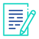 Icon showing a pen and paper, indicating an appointment booking
